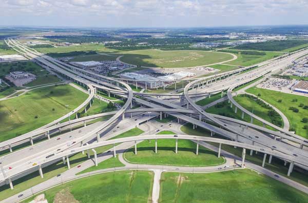 Aerial view of Katy highway in TX